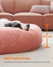 Dog Bed – Plush – Pink – Washable Cover, 100 cm Wide