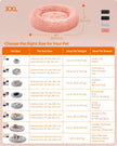 Dog Bed – Plush – Pink – Washable Cover, 100 cm Wide