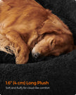 Fluffy Dog Bed – Soft Plush – Ink Black – 120 cm Diameter