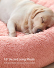 Fluffy Dog and Cat Bed – Soft Plush – Pink – Washable Cover, 120 cm Wide