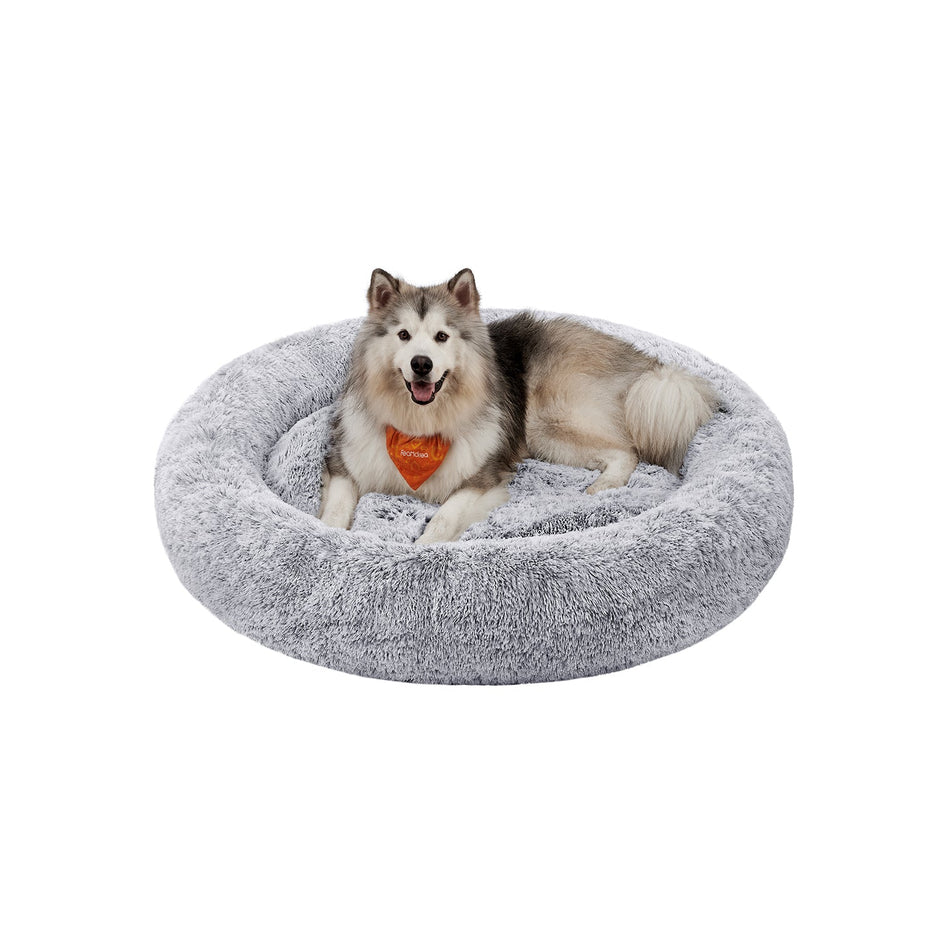 Dog Bed – Plush – Grey Ombré – Soft Surface, 140 cm