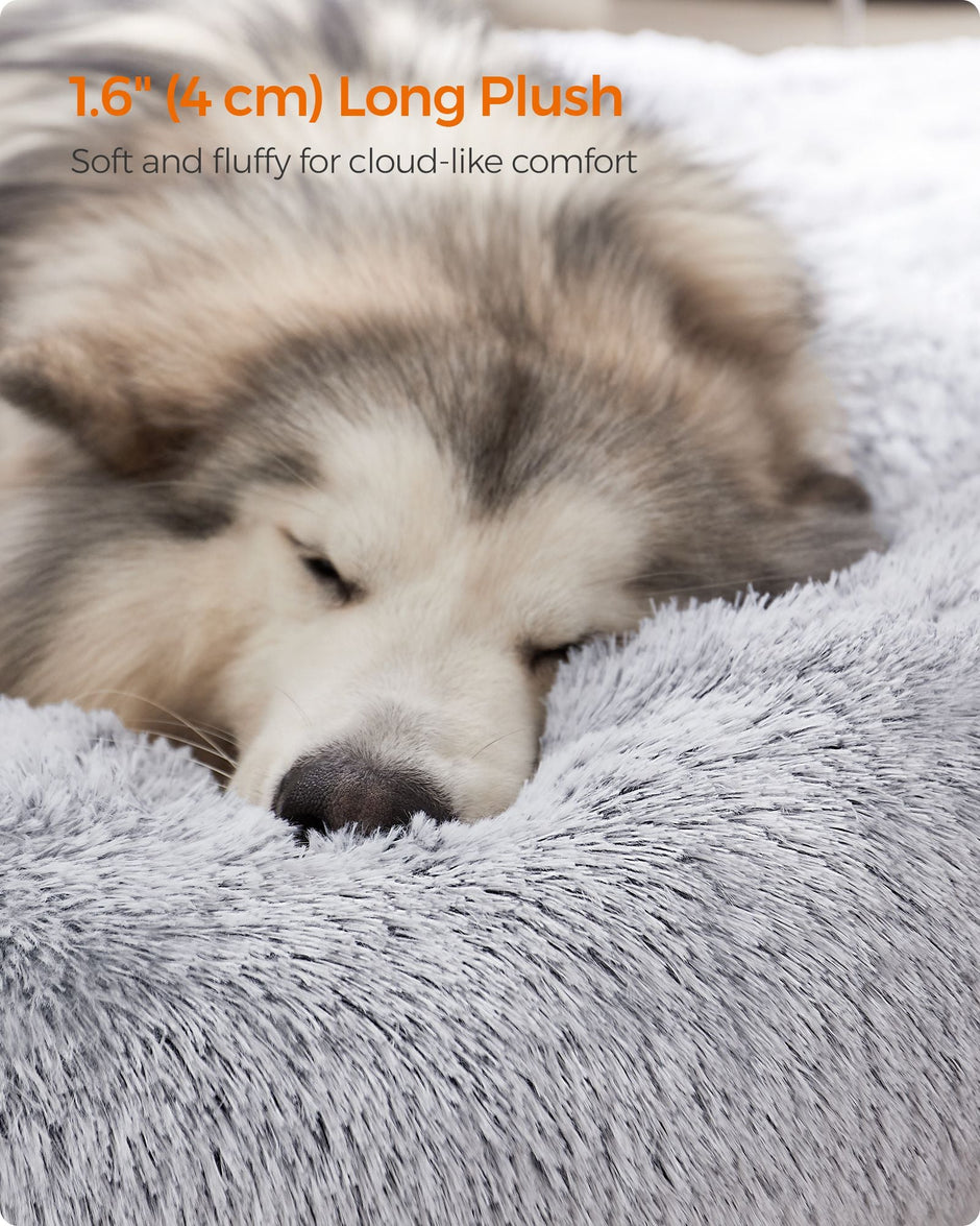 Dog Bed – Plush – Grey Ombré – Soft Surface, 140 cm