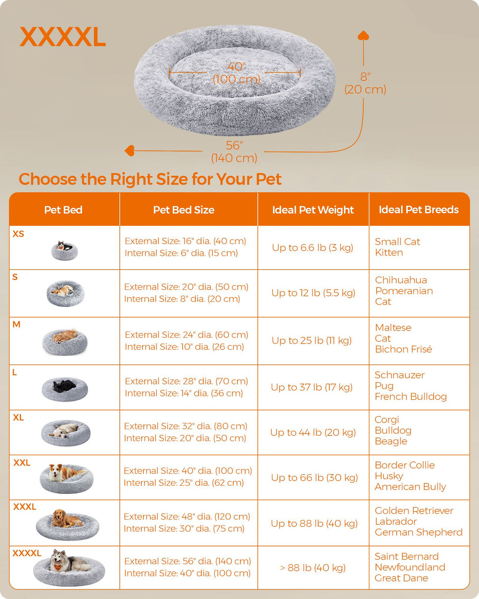 Dog Bed – Plush – Grey Ombré – Soft Surface, 140 cm