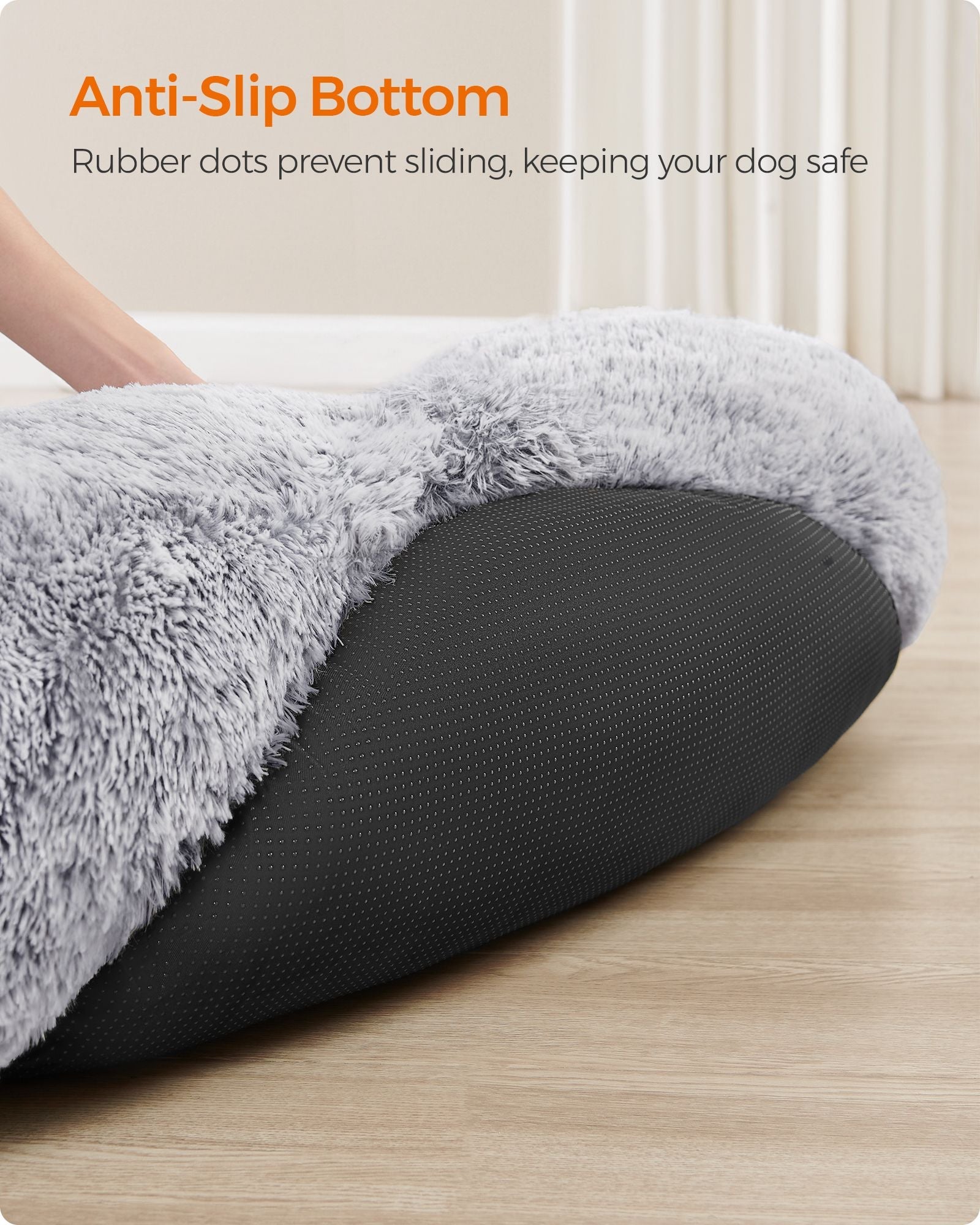 Dog Bed – Plush – Grey Ombré – Soft Surface, 140 cm