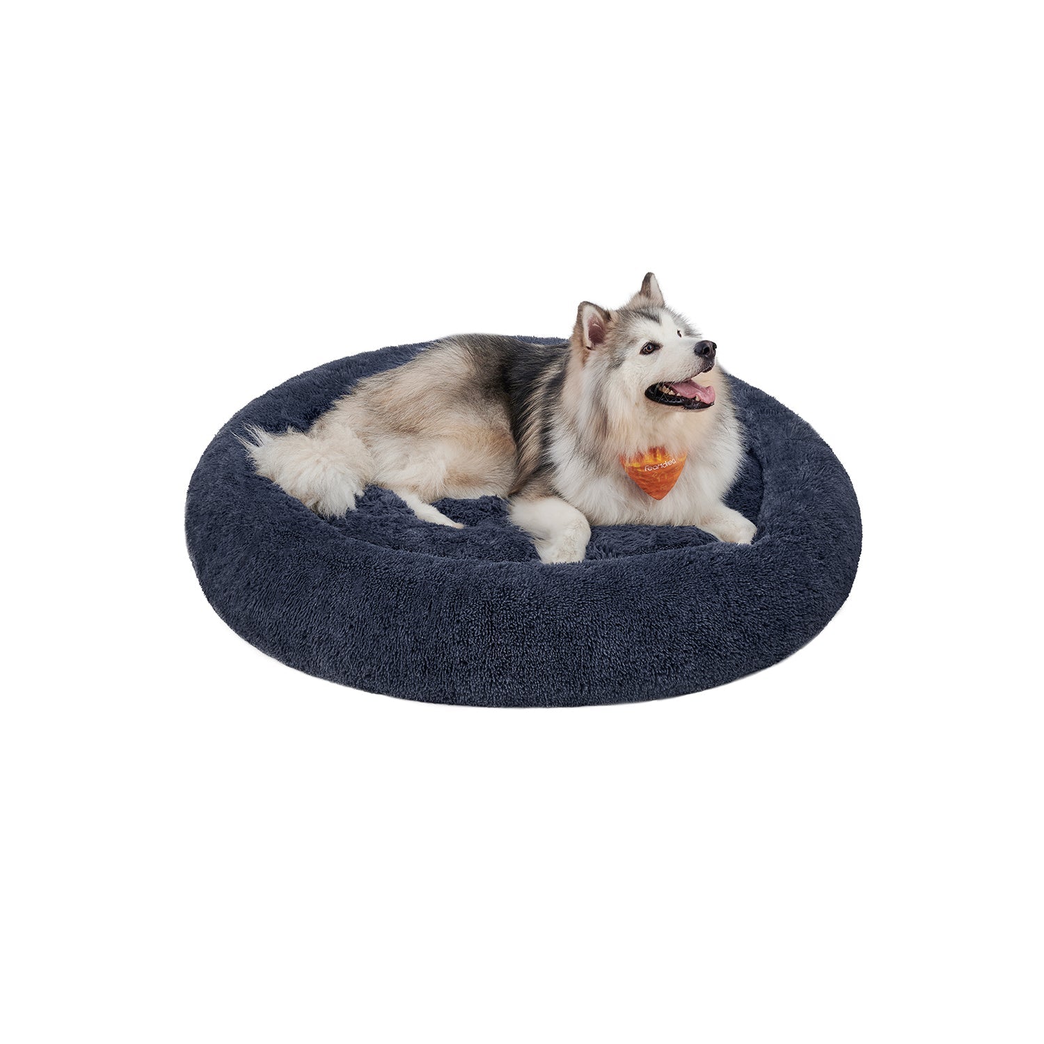 Fluffy Dog Bed – Soft Plush – Dark Grey – 140 cm