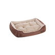Reversible Dog Bed – Fabric – Brown – Spacious Cushion Design 85 x 65 x 21 cm