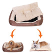 Reversible Dog Bed – Fabric – Brown – Spacious Cushion Design 85 x 65 x 21 cm