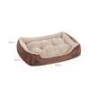 Reversible Dog Bed – Fabric – Brown – Spacious Cushion Design 85 x 65 x 21 cm