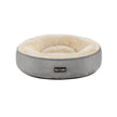 Round Dog Cushion – Fabric – Grey and White – Washable, 50 cm Diameter