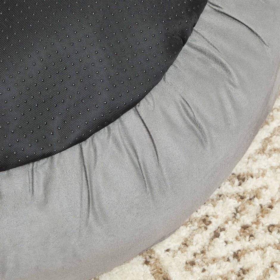 Dog Bed – Fabric – Dark Grey – Donut Shape with Removable Cushion
