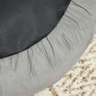 Round Dog Cushion – Fabric – Grey and White – Washable, 50 cm Diameter