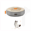 Round Dog Cushion – Fabric – Grey and White – Washable, 50 cm Diameter