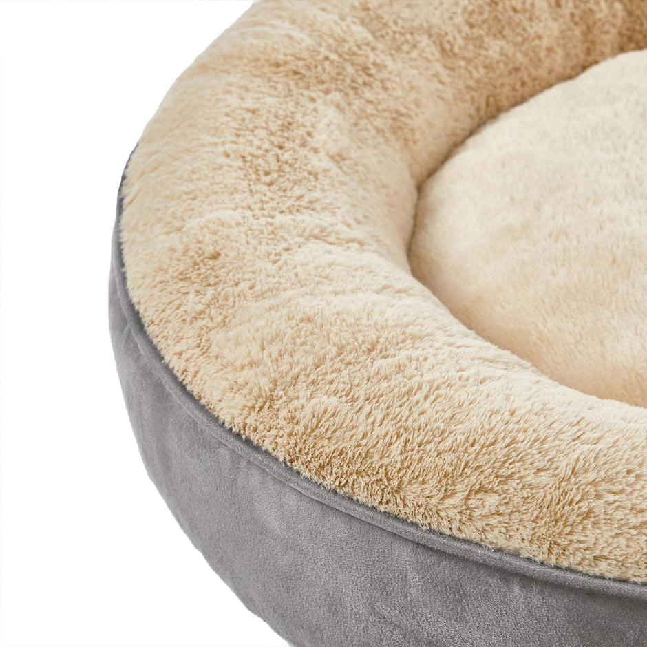 Dog Bed – Fabric – Dark Grey – Donut Shape with Removable Cushion
