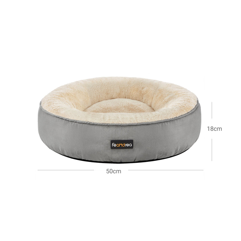 Dog Bed – Fabric – Dark Grey – Donut Shape with Removable Cushion