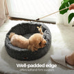 Small Plush Pet Bed – White – Comfortable Round Design, 58.5 cm Diameter