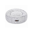 Round Plush Dog Bed – Fabric – Grey – Washable with Non-Slip Bottom