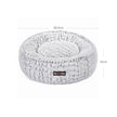 Round Plush Dog Bed – Fabric – Grey – Washable with Non-Slip Bottom
