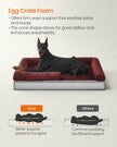 Orthopedic Dog Bed – Fabric – Berry Red – Removable Washable Cover with Non-Slip Bottom 120 x 85 x 20 cm