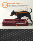 Orthopedic Dog Bed – Fabric – Berry Red – Removable Washable Cover with Non-Slip Bottom 120 x 85 x 20 cm