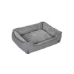 Large Washable Dog Bed – Fabric – Brown – Removable Cover, Cuddly Design, 90 x 75 x 25 cm