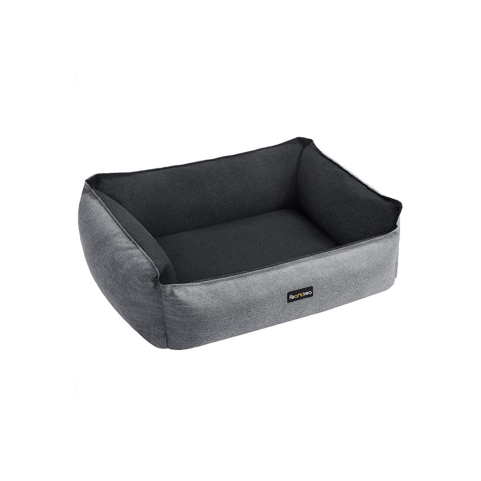 Large Reversible Washable Dog Bed – Fabric – Gray and Dark Gray – Premium Comfort