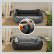 Medium-Size Washable Dog Bed – Reversible Fabric – Grey and Dark Grey – Premium Comfort
