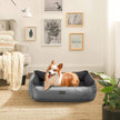 Medium-Size Washable Dog Bed – Reversible Fabric – Grey and Dark Grey – Premium Comfort