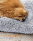 Dog Bed – Plush – Grey Ombré – Washable with Anti-Slip Bottom
