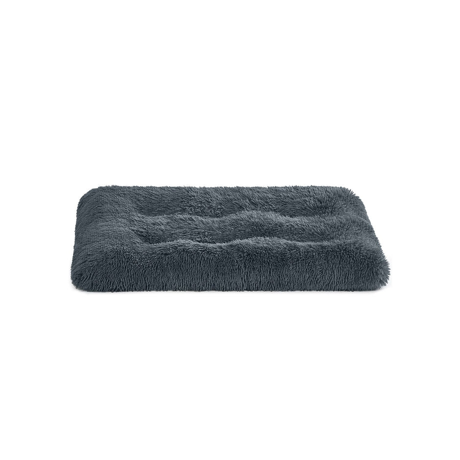 Dog Bed – Fluffy Fabric – Dark Grey – Machine Washable, Multipurpose 95 x 60 cm