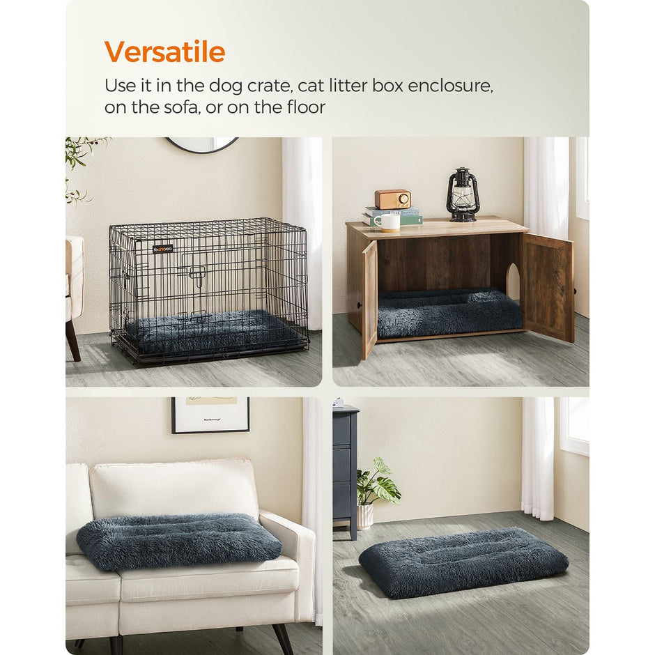Dog Bed – Fluffy Mattress – Dark Grey – Machine Washable, Multipurpose, 110 x 73 cm