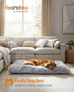 Dog Bed – Fluffy Fabric – Dark Grey Ombré – Machine Washable, Multipurpose