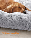 Dog Bed – Fluffy Fabric – Dark Grey Ombré – Machine Washable, Multipurpose