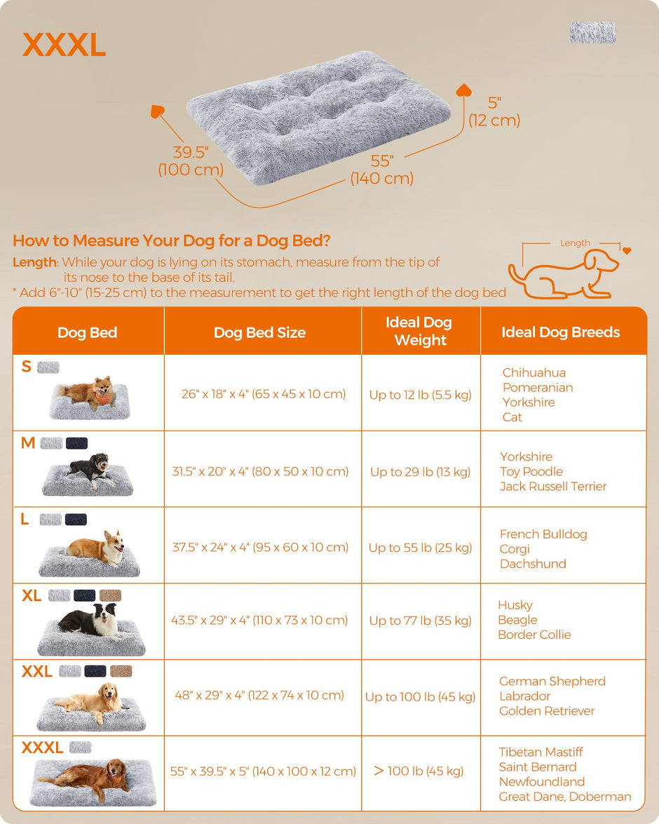 Dog Bed – Fluffy Fabric – Dark Grey Ombré – Machine Washable, Multipurpose