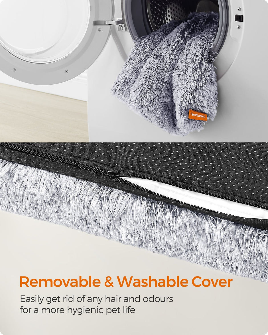 Dog Bed – Egg Crate Foam – Grey Ombré – Removable Washable Cover 80 x 50 x 8 cm