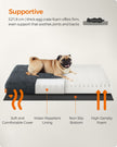 Dog Bed – Egg Crate Foam – Dark Grey – Removable Washable Cover, 80 x 50 x 8 cm