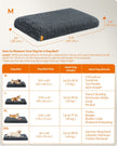 Dog Bed – Egg Crate Foam – Dark Grey – Removable Washable Cover, 80 x 50 x 8 cm