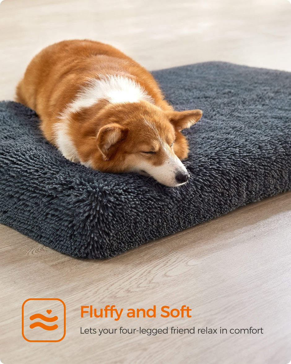 Dog Bed – Egg Crate Foam – Dark Grey – Removable Washable Cover 95 x 60 x 8 cm