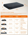 Dog Bed – Egg Crate Foam – Dark Grey – Removable Washable Cover 95 x 60 x 8 cm