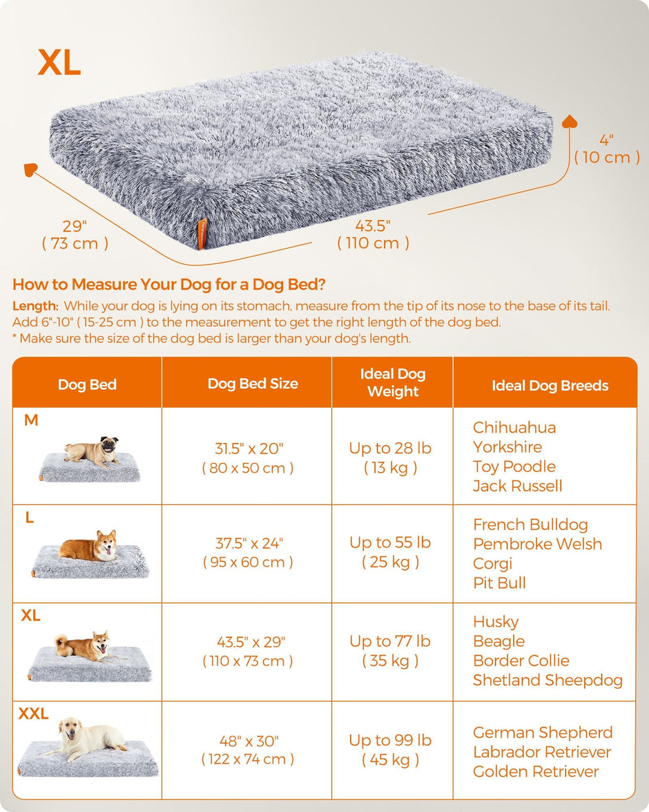 Dog Bed – Egg Crate Foam – Grey Ombré – Removable Washable Cover