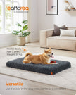 Fluffy Dog Bed – Egg Crate Foam – Dark Grey – Removable Washable Cover 110 x 73 x 10 cm