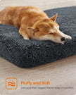 Fluffy Dog Bed – Egg Crate Foam – Dark Grey – Removable Washable Cover 110 x 73 x 10 cm
