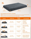 Fluffy Dog Bed – Egg Crate Foam – Dark Grey – Removable Washable Cover 110 x 73 x 10 cm