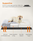 Dog Bed – Egg Crate Foam – Grey Ombré – Fluffy with Removable Washable Cover, XXL for Large Dogs