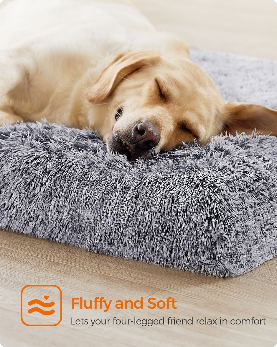 Dog Bed – Egg Crate Foam – Grey Ombré – Fluffy with Removable Washable Cover, XXL for Large Dogs