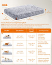 Dog Bed – Egg Crate Foam – Grey Ombré – Fluffy with Removable Washable Cover, XXL for Large Dogs