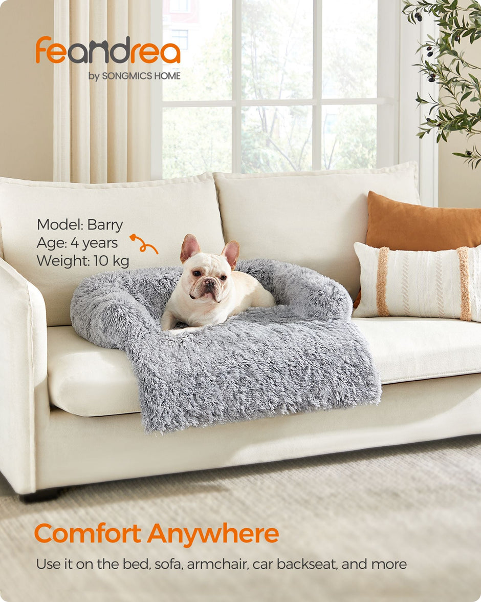 Dog Sofa Bed – Fabric – Grey Ombré – Calming Design for Large Dogs