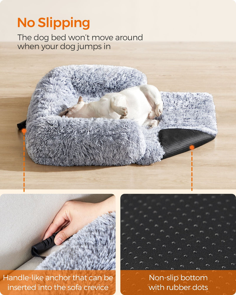 Dog Sofa Bed – Fabric – Grey Ombré – Calming Design for Large Dogs