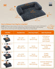 Dog Sofa Bed – Plush Fabric – Dark Grey – Calming Design for Large Dogs