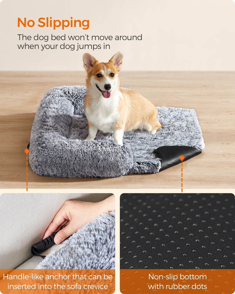 Dog Sofa Bed – Plush Fabric – Grey Ombré – Calming XXL Design