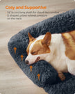 Dog Sofa Bed – Plush Fabric – Dark Grey – Calming Design for Large Dogs